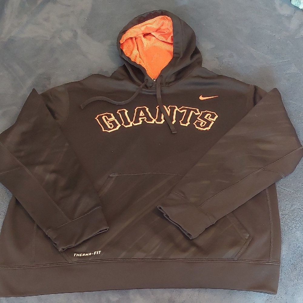 Nike Black and Orange Giants Hoodie